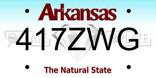 417ZWG Arkansas License Plate