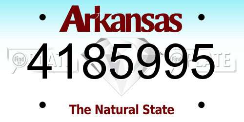 4185995 Arkansas License Plate