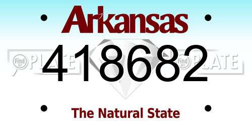 418682 Arkansas License Plate