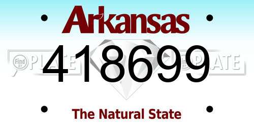 418699 Arkansas License Plate