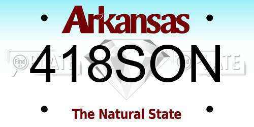 418SON Arkansas License Plate
