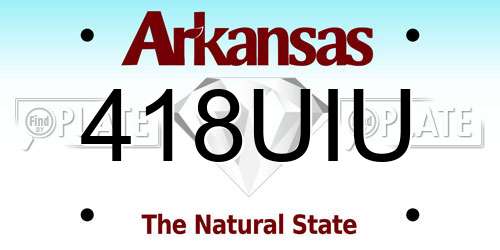 418UIU Arkansas License Plate