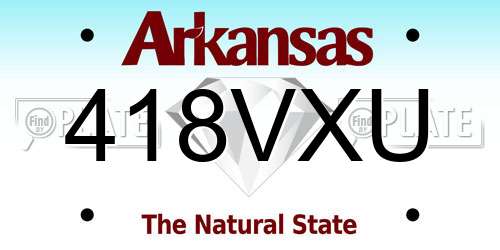 418VXU Arkansas License Plate