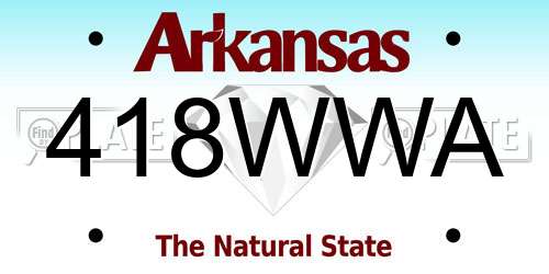 418WWA Arkansas License Plate