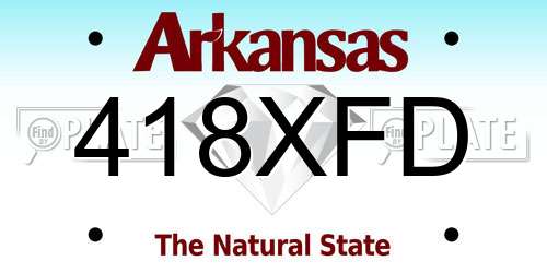 418XFD Arkansas License Plate