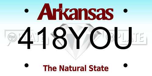 418YOU Arkansas License Plate