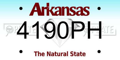 4190PH Arkansas License Plate
