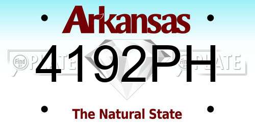4192PH Arkansas License Plate