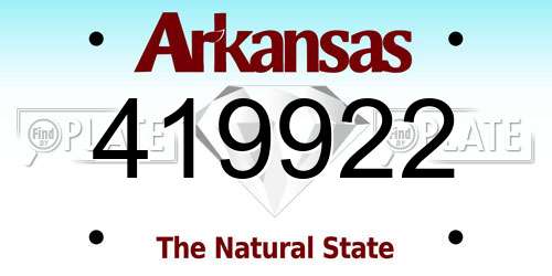 419922 Arkansas License Plate