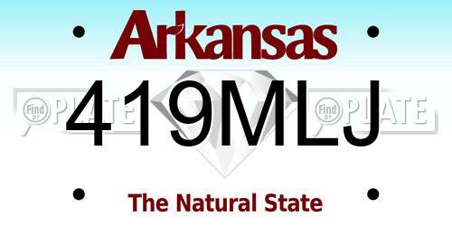 419MLJ Arkansas License Plate