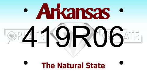 419R06 Arkansas License Plate