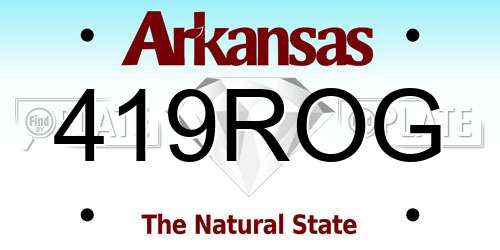 419ROG Arkansas License Plate