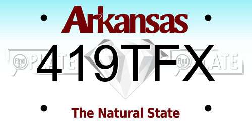 419TFX Arkansas License Plate