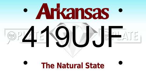 419UJF Arkansas License Plate