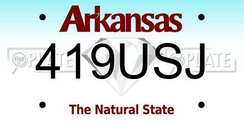 419USJ Arkansas License Plate