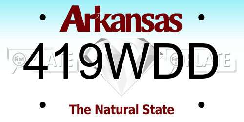 419WDD Arkansas License Plate