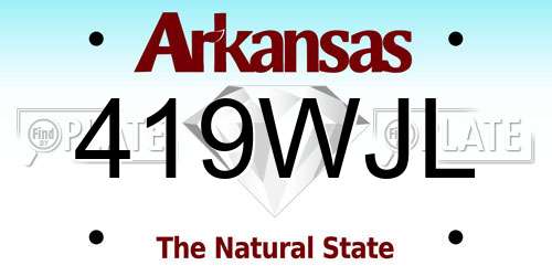 419WJL Arkansas License Plate