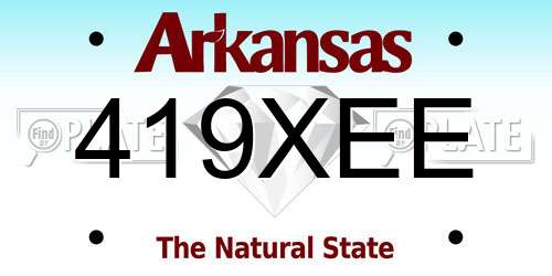 419XEE Arkansas License Plate