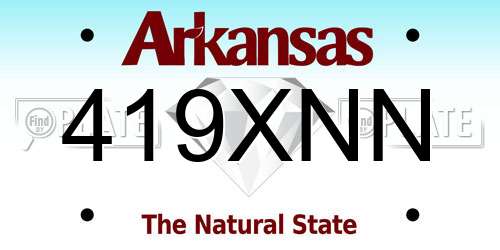 419XNN Arkansas License Plate