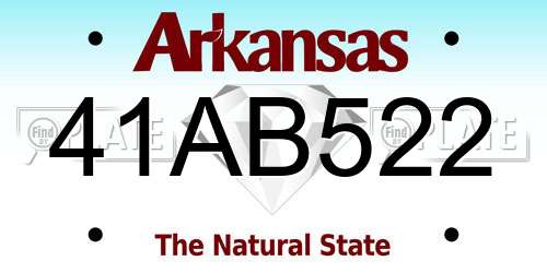 41AB522 Arkansas License Plate