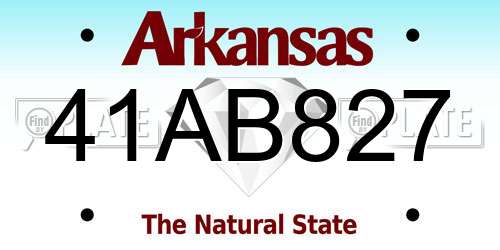 41AB827 Arkansas License Plate