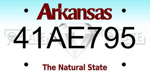 41AE795 Arkansas License Plate
