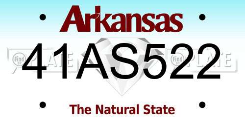 41AS522 Arkansas License Plate