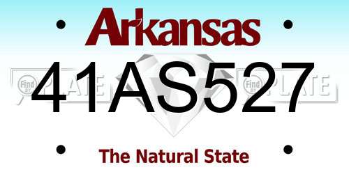 41AS527 Arkansas License Plate