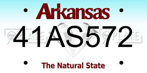 41AS572 Arkansas License Plate