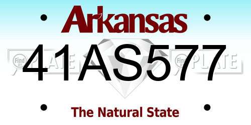 41AS577 Arkansas License Plate