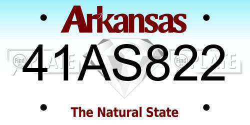 41AS822 Arkansas License Plate