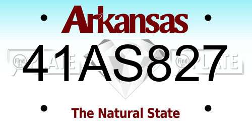 41AS827 Arkansas License Plate
