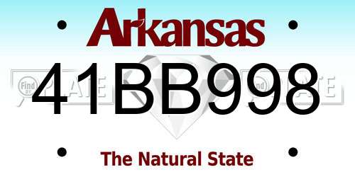 41BB998 Arkansas License Plate