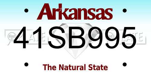 41SB995 Arkansas License Plate