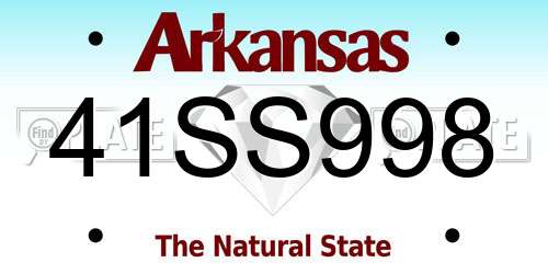 41SS998 Arkansas License Plate