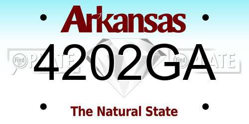 4202GA Arkansas License Plate