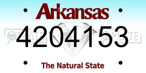 4204153 Arkansas License Plate