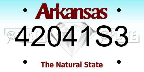 42041S3 Arkansas License Plate