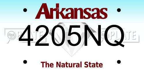 4205NQ Arkansas License Plate