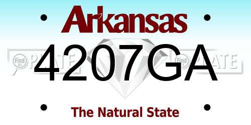 4207GA Arkansas License Plate