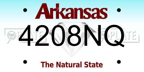 4208NQ Arkansas License Plate