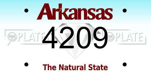 4209 Arkansas License Plate