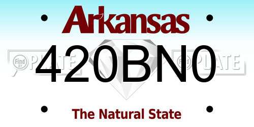 420BN0 Arkansas License Plate