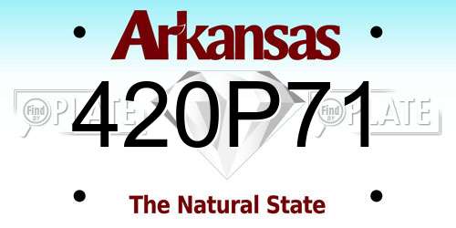 420P71 Arkansas License Plate