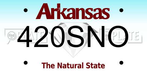 420SNO Arkansas License Plate
