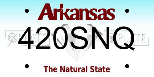 420SNQ Arkansas License Plate