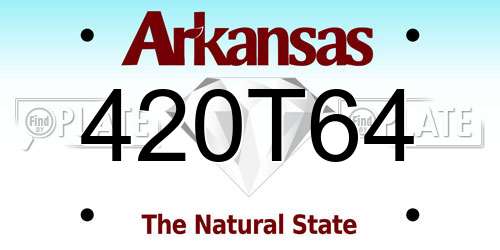 420T64 Arkansas License Plate