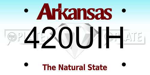 420UIH Arkansas License Plate