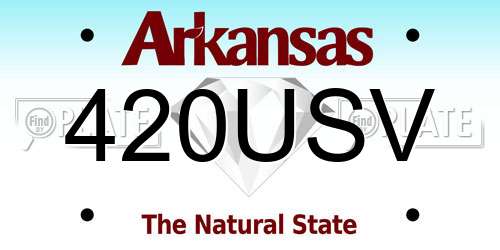420USV Arkansas License Plate