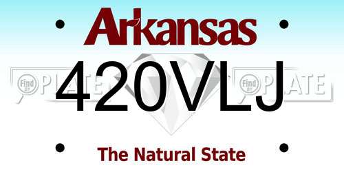 420VLJ Arkansas License Plate